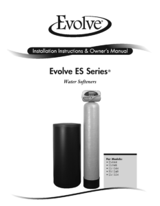 Evolve ES Water Softener System manual